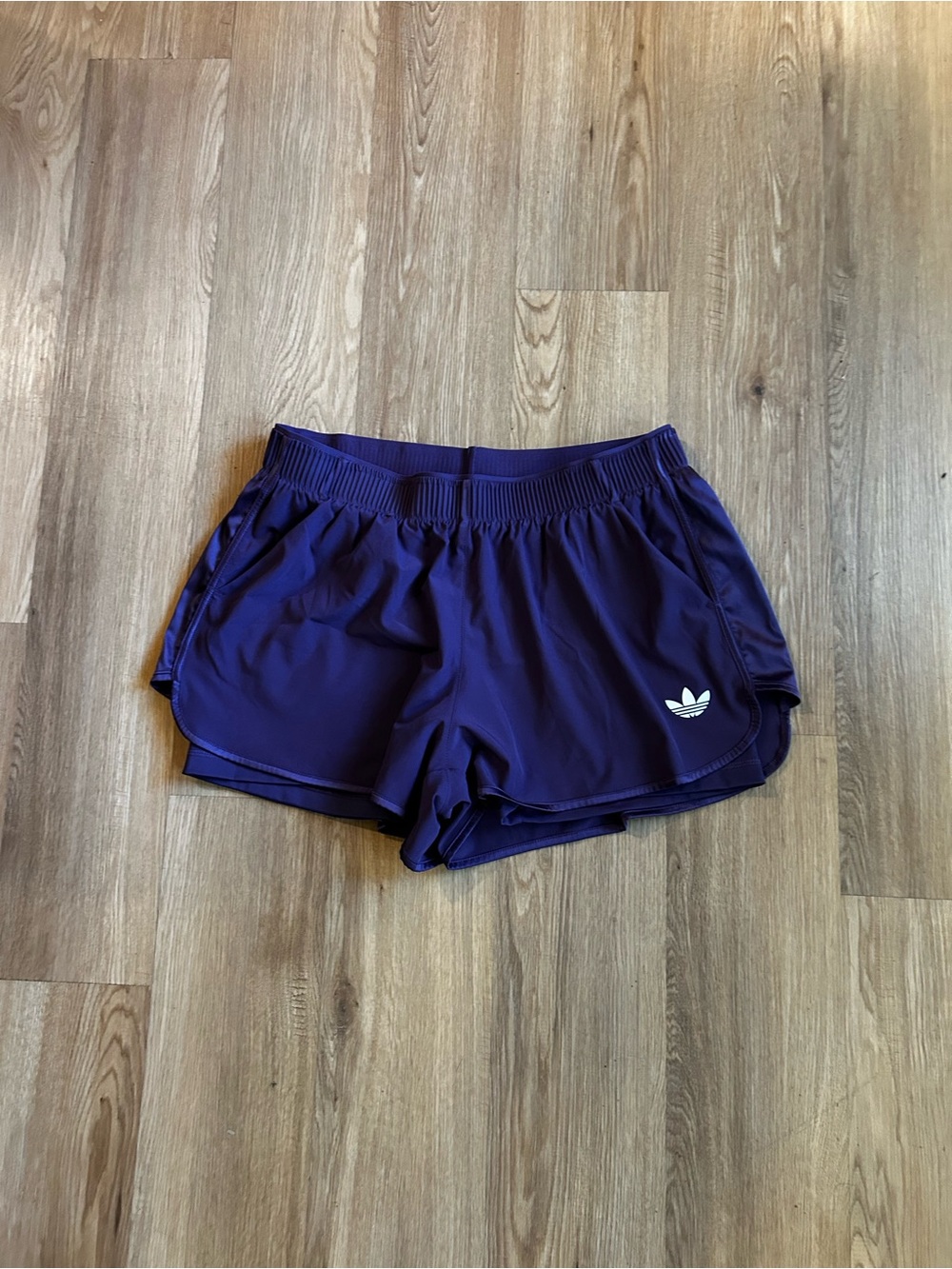 adidas Women's Deep Purple Athletic Shorts with Trefoil